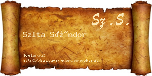 Szita Sándor névjegykártya
